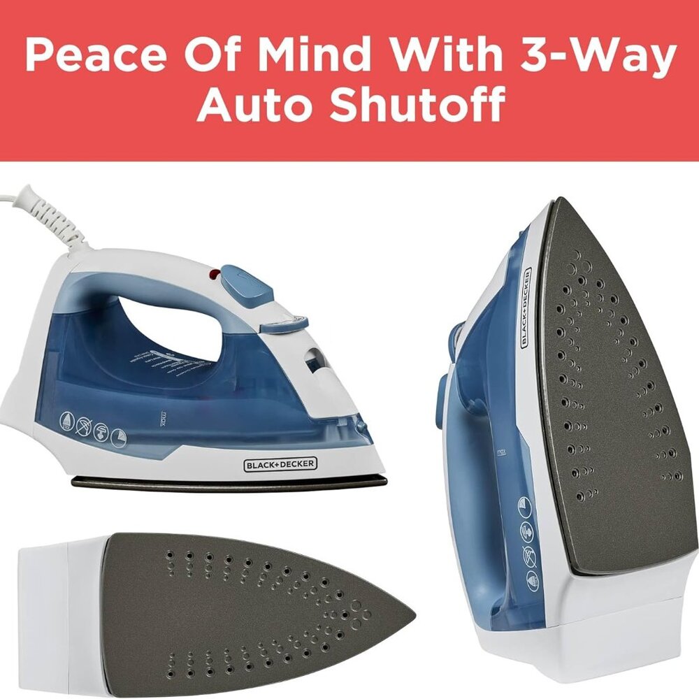 NEW IN BOX -BLACK+DECKER Easy Steam Compact Iron - Picture 8 of 10